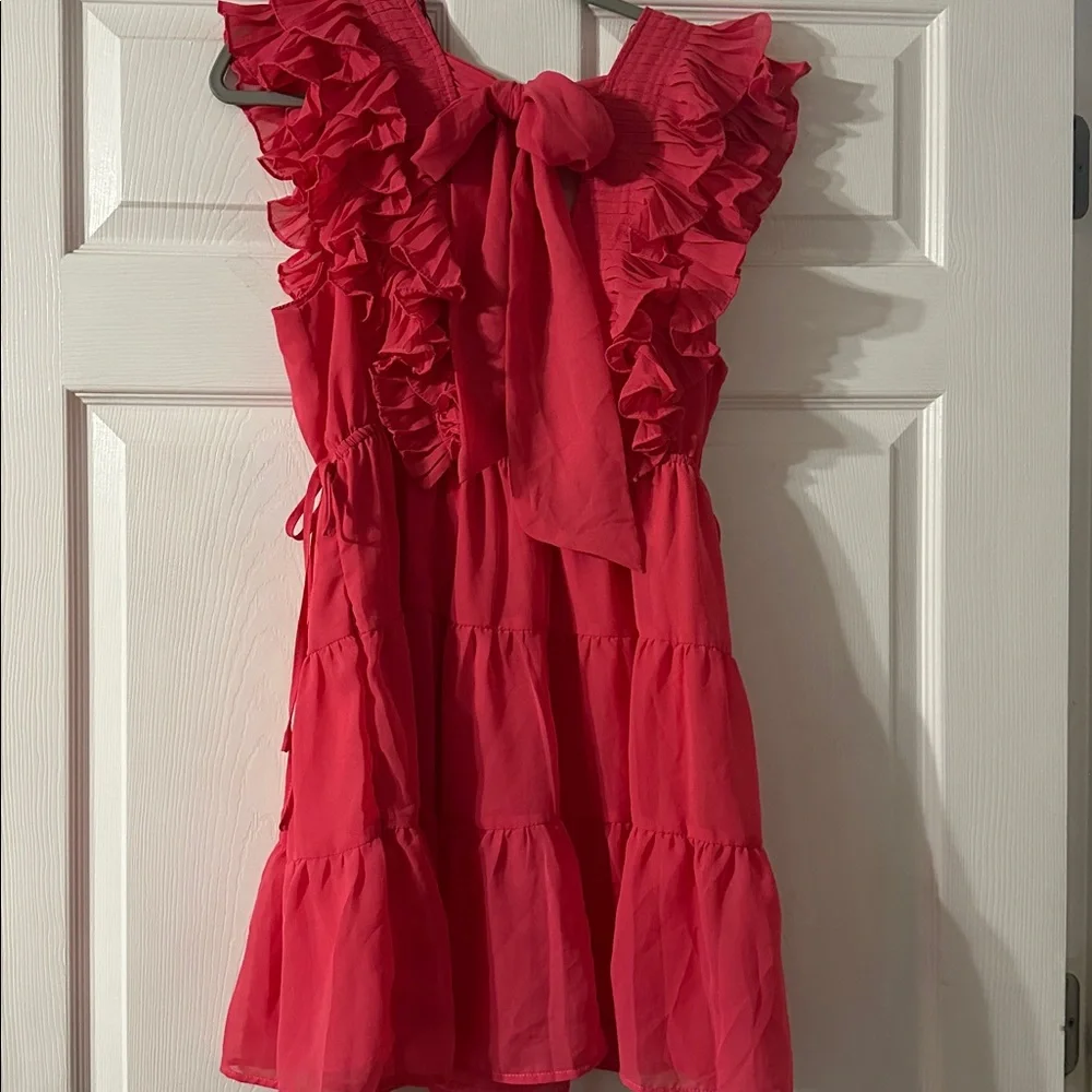 Mustard Seed Vibrant Pink Ruffled Dress - Picture 8 of 12